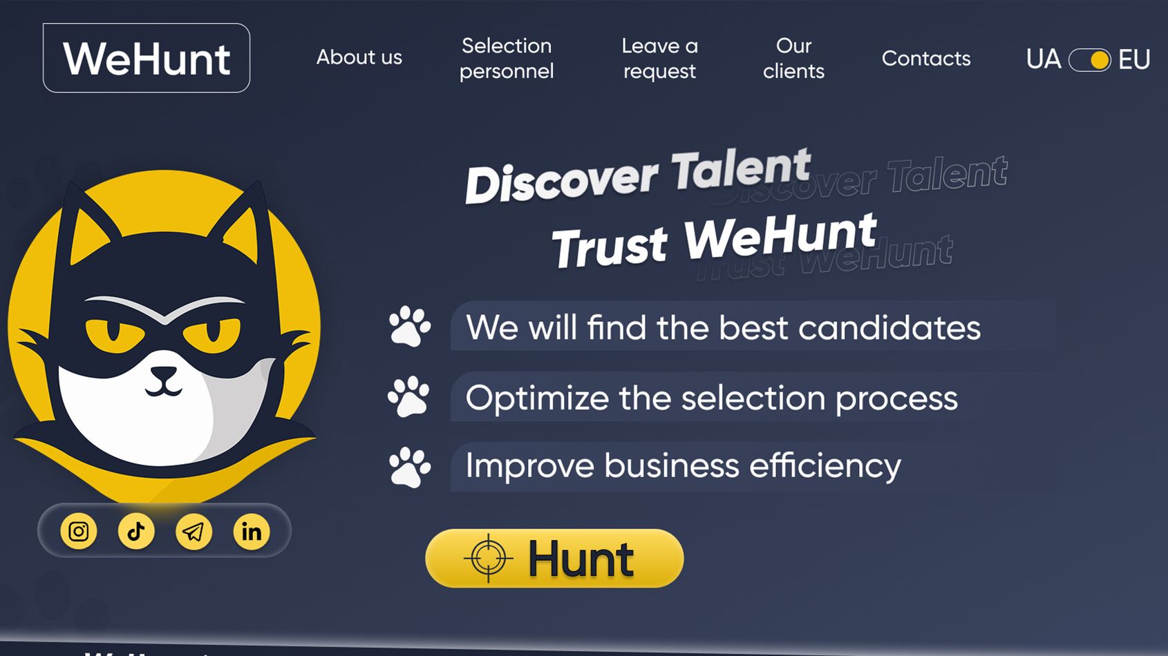 WeHunt — Landing page